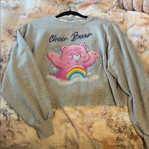 Target Gray Cheer Bear Crew Neck Sweater